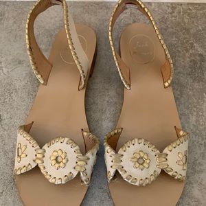 Jack Rogers Liliana White with Gold Trim